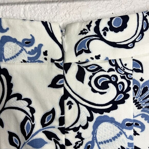 Loft‎ Blue and White Floral Paisley Womens Skirt Size 4 - Picture 5 of 7